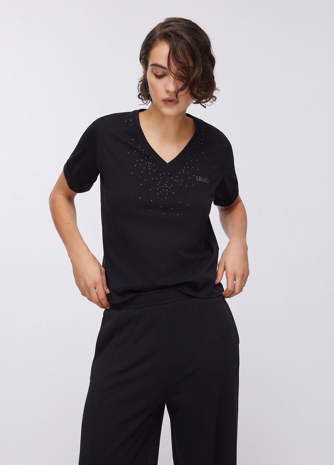 T-Shirt mit Strass Schwarz Liu Jo - large image number 0