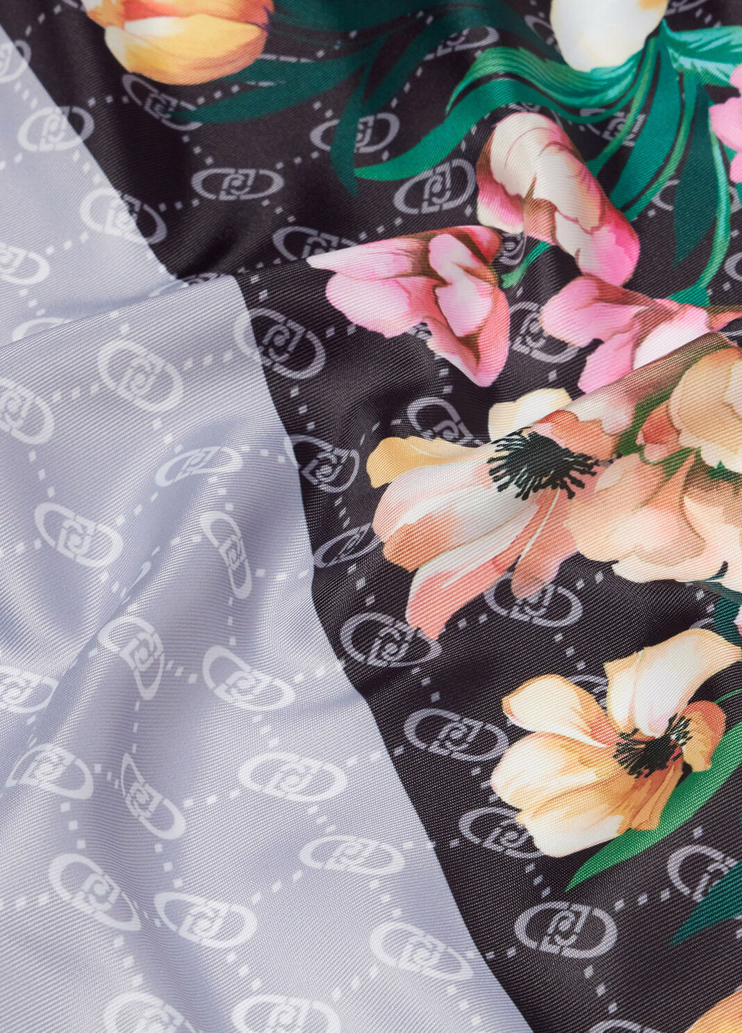 Schal mit floraler Ecke Schwarz Liu Jo - large image number 3