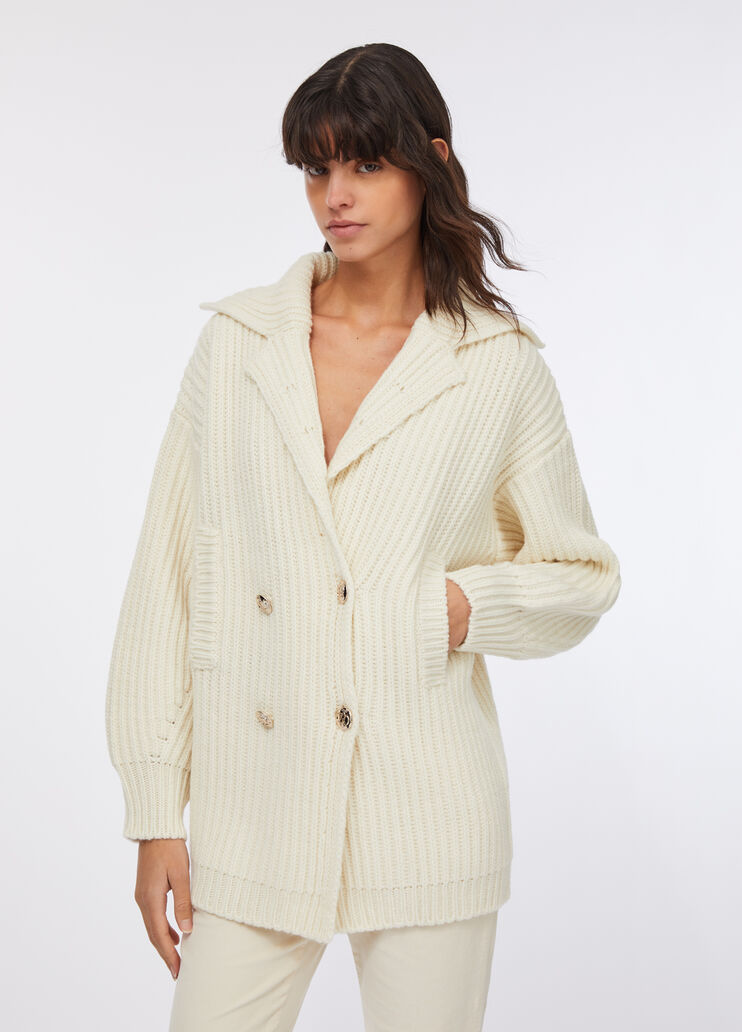 Wool knit coat white Liu Jo - large image number 0