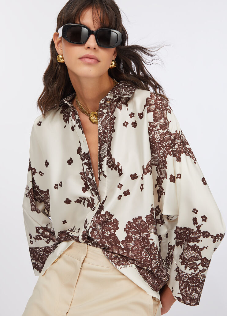 Рубашка из принтованного твила коричневый Liu Jo - medium