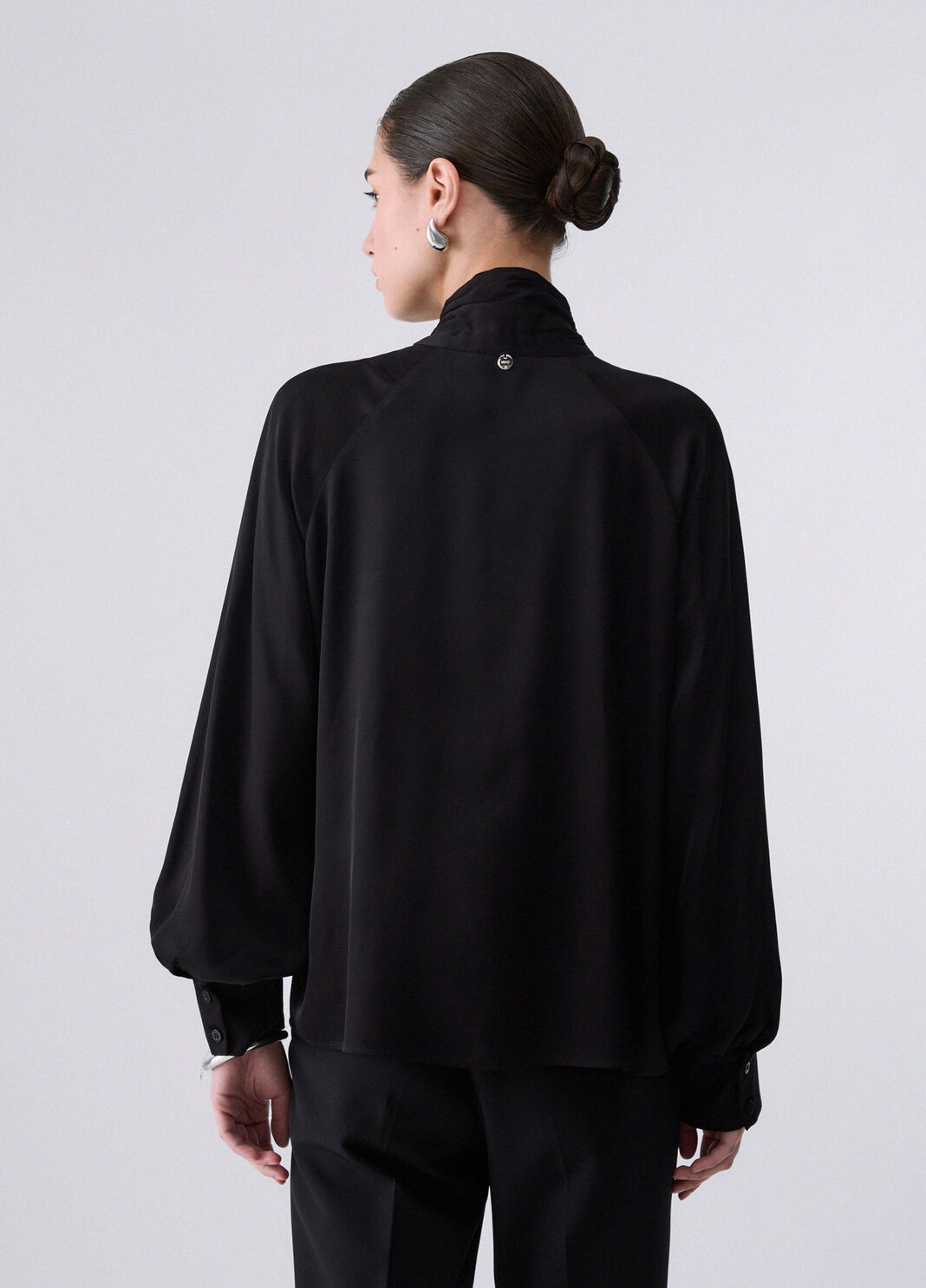 Satin Blouse with Bow black Liu Jo - large image number 1