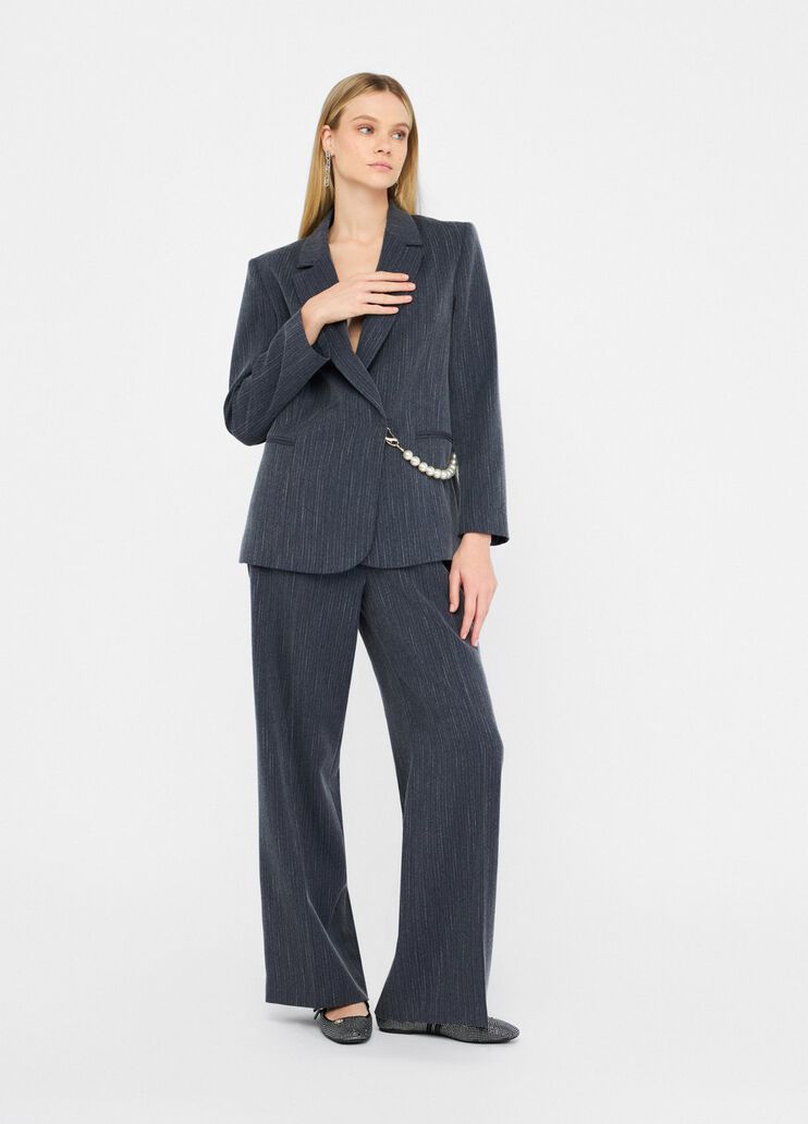 Flanellblazer mit Nadelstreifen Blau mit Nadelstreifen Liu Jo - large image number 5 Flanellblazer mit Nadelstreifen Blau mit Nadelstreifen Liu Jo - large image number 5