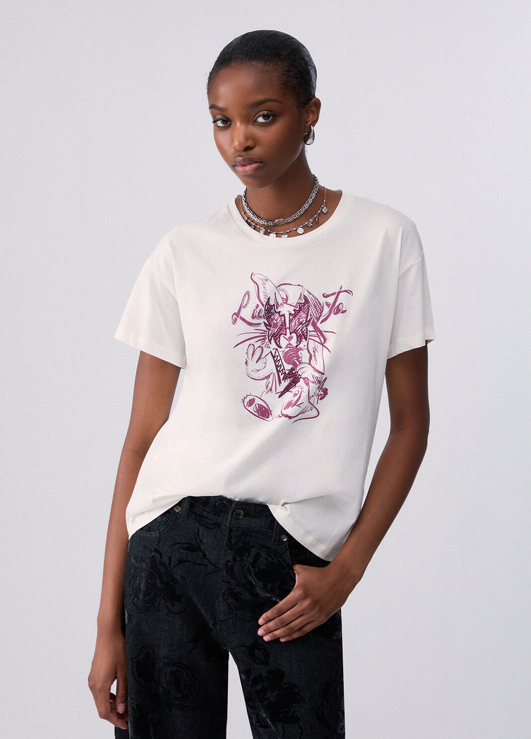 Raccoon Rock T-shirt white/rabbit Liu Jo - large image number 0