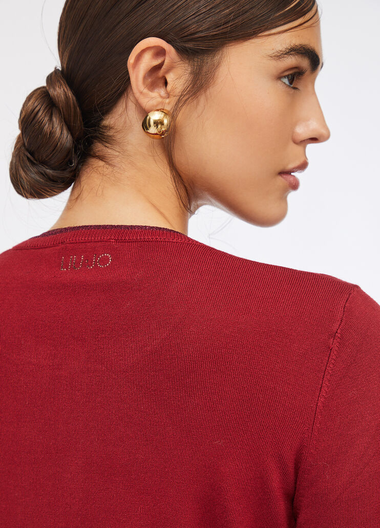 Cardigan with lurex® details red Liu Jo - medium