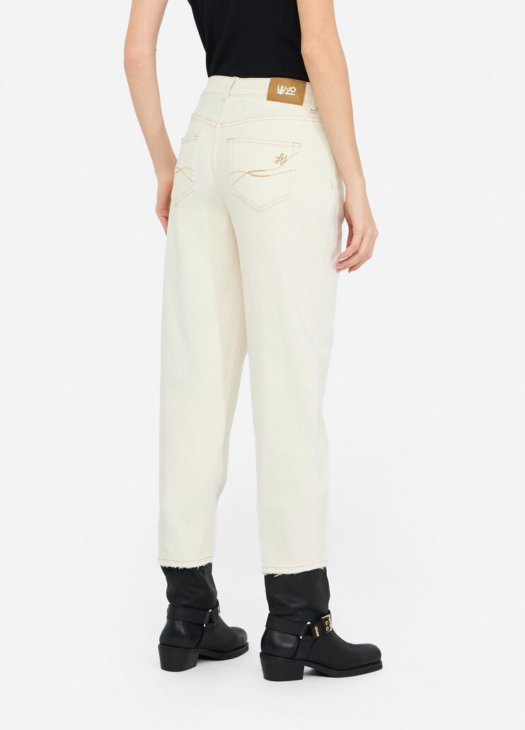 Carrot-fit trousers ecru Liu Jo - large image number 1 Carrot-fit trousers ecru Liu Jo - large image number 1