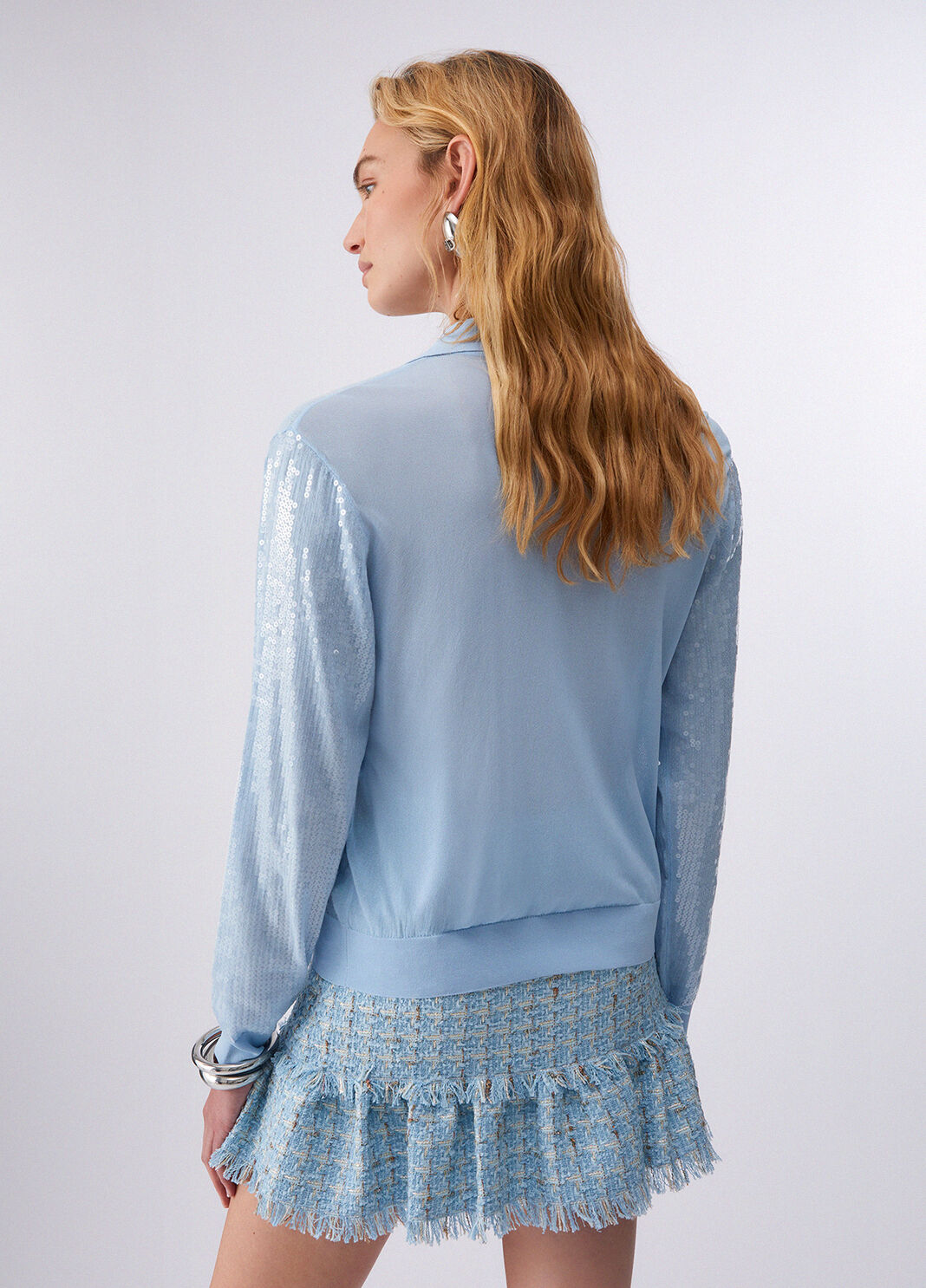 Maglia con paillettes azzurro Liu Jo - large image number 1