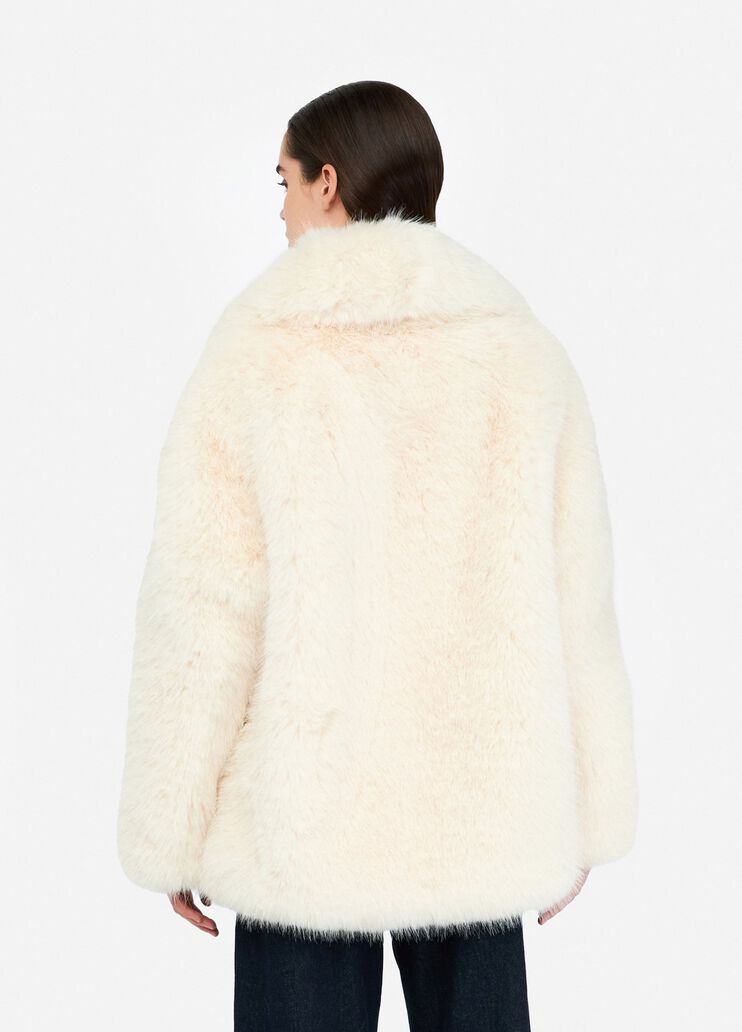 Faux fur coat milk Liu Jo - large image number 1 Faux fur coat milk Liu Jo - large image number 1