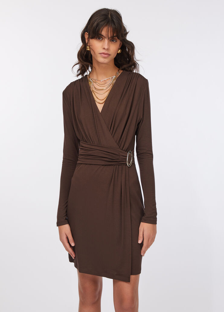 Short dress with logo detailing chocolate Liu Jo - large image number 0