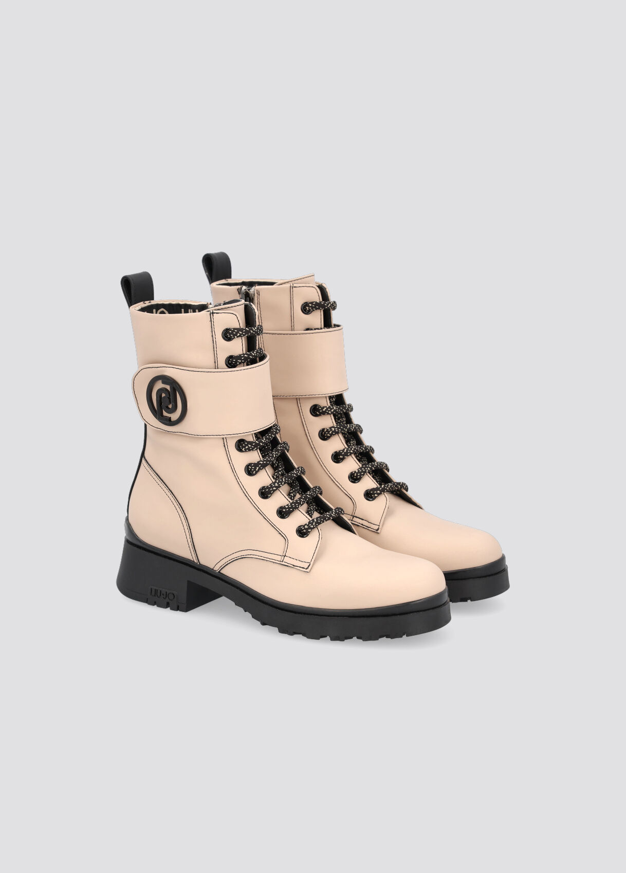 light pink combat boots