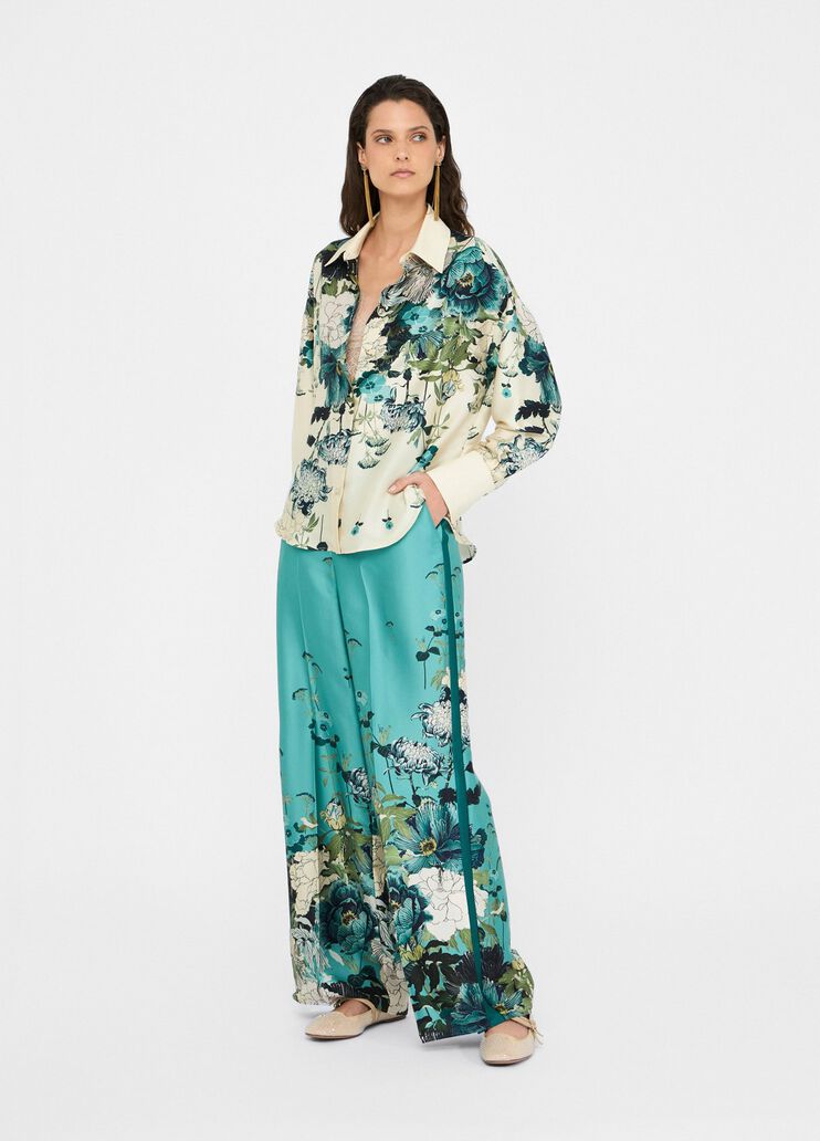Printed twill trousers light blue Liu Jo - medium Printed twill trousers light blue Liu Jo - medium