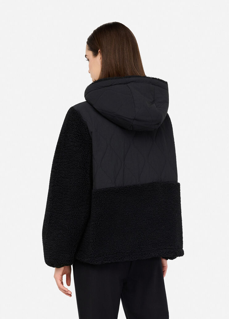 Felpa teddy con cappuccio nero Liu Jo - large image number 1