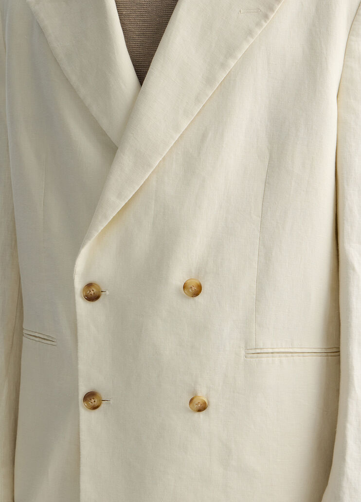 100% linen double-breasted jacket tofu white Liu Jo - large image number 3 100% linen double-breasted jacket tofu white Liu Jo - large image number 3