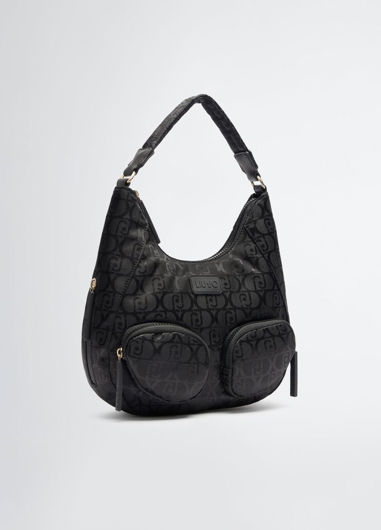 Nylon jacquard bag black Liu Jo - large image number 2 Nylon jacquard bag black Liu Jo - large image number 2