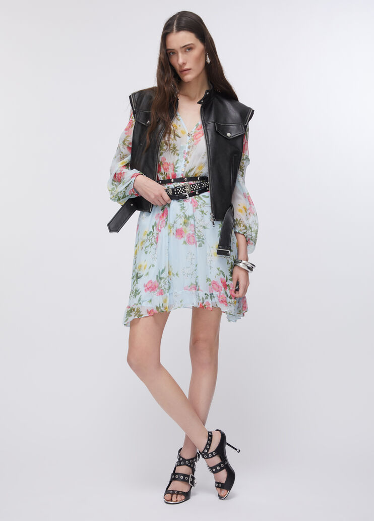 Kurzes Kleid mit Blumen Hellblau mit Blumen Liu Jo - large image number 5