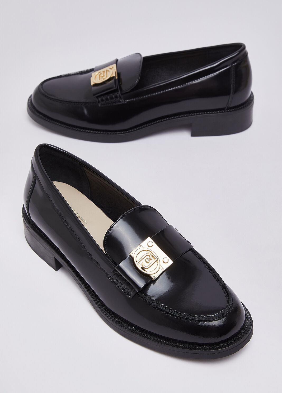Brushed leather loafers black Liu Jo - large image number 7