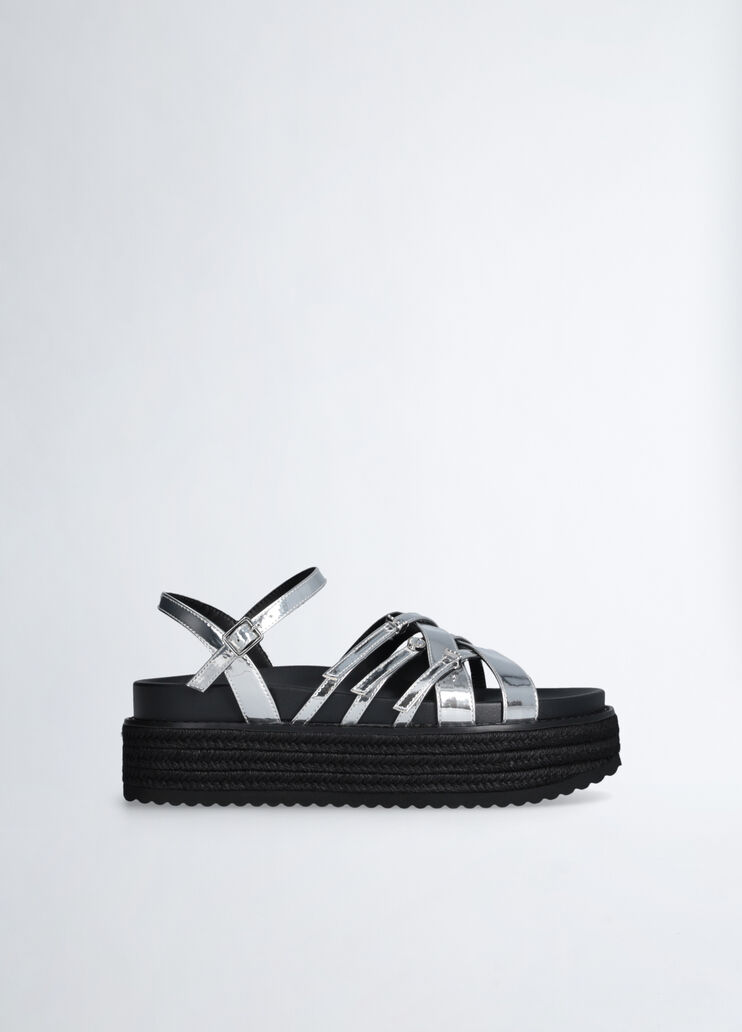 Sandalias de plataforma con efecto espejo plata Liu Jo - medium