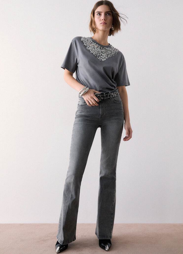 Jeans bootcut denim grigio Liu Jo - medium