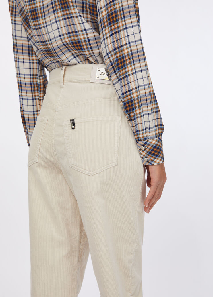 Velvet balloon trousers light beige Liu Jo - large image number 3