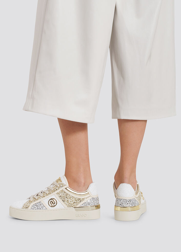 Sneakers with multicolour glitter white/gold/silver Liu Jo - large image number 3 Sneakers with multicolour glitter white/gold/silver Liu Jo - large image number 3