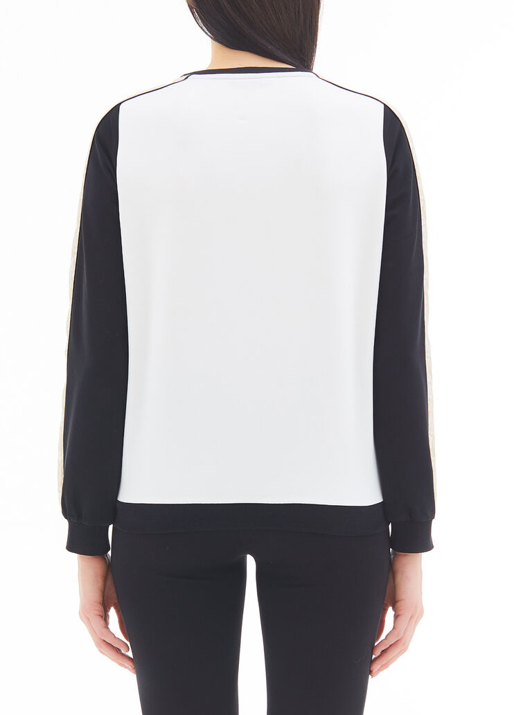 Sweatshirt with brocade insert white/black Liu Jo - large image number 1 Sweatshirt with brocade insert white/black Liu Jo - large image number 1