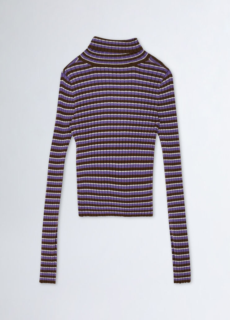 Gestreifter Rollkragenpullover Grün Liu Jo - medium Gestreifter Rollkragenpullover Grün Liu Jo - medium