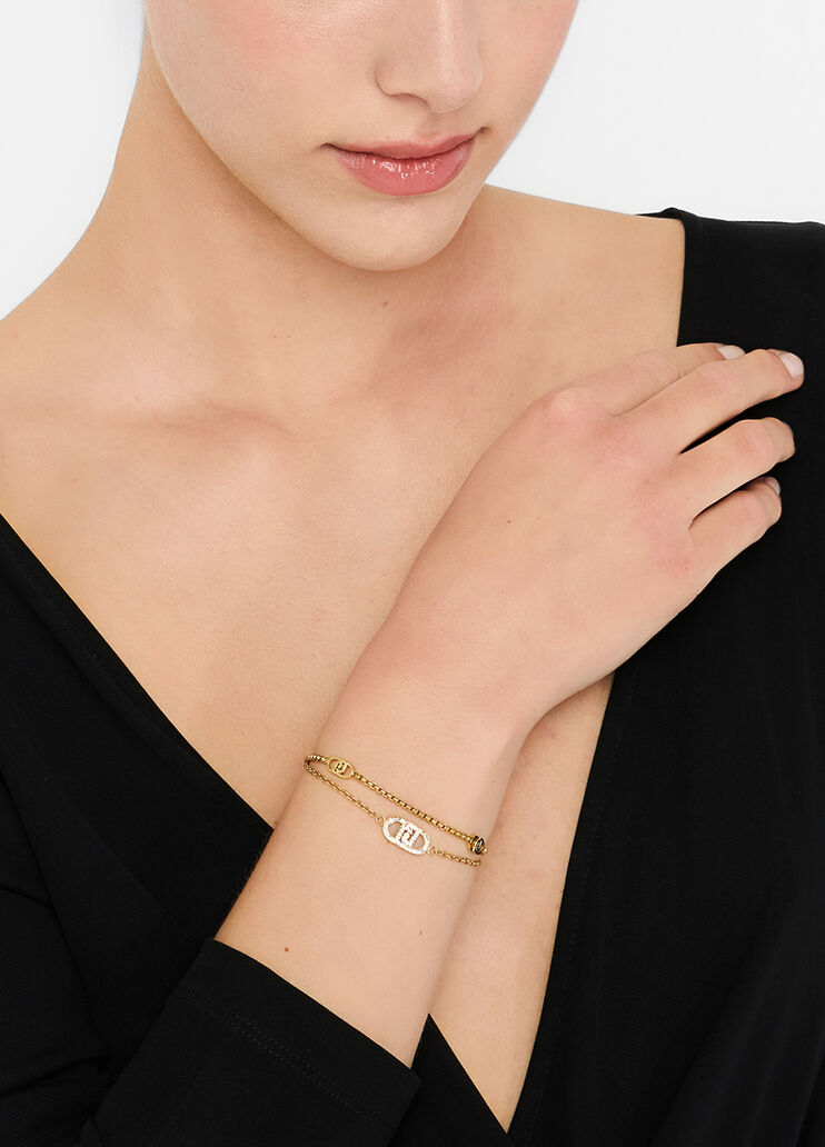 Bracelet with monogram logo gold Liu Jo - medium  Bracelet with monogram logo gold Liu Jo - medium