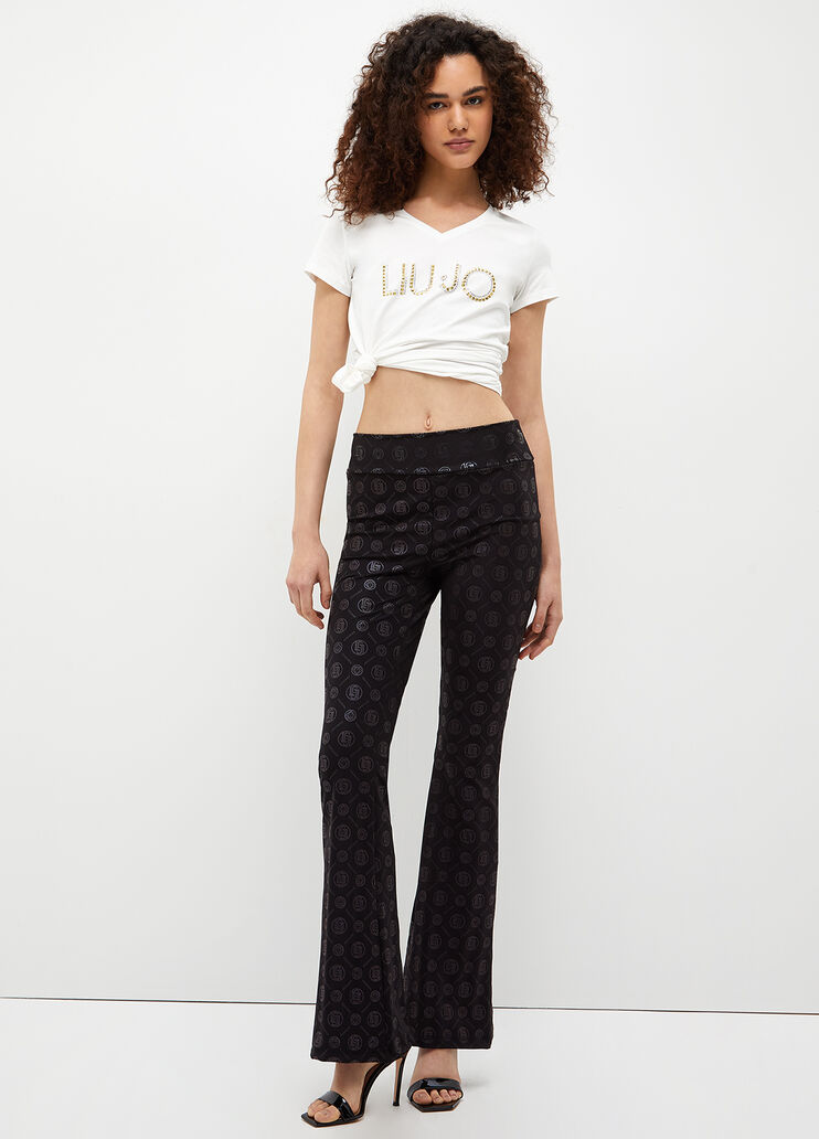 T-shirt with logo and studs ivory/studs Liu Jo - look T-shirt with logo and studs ivory/studs Liu Jo - look