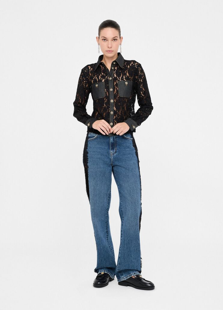 Lace shirt black denim Liu Jo - medium Lace shirt black denim Liu Jo - medium