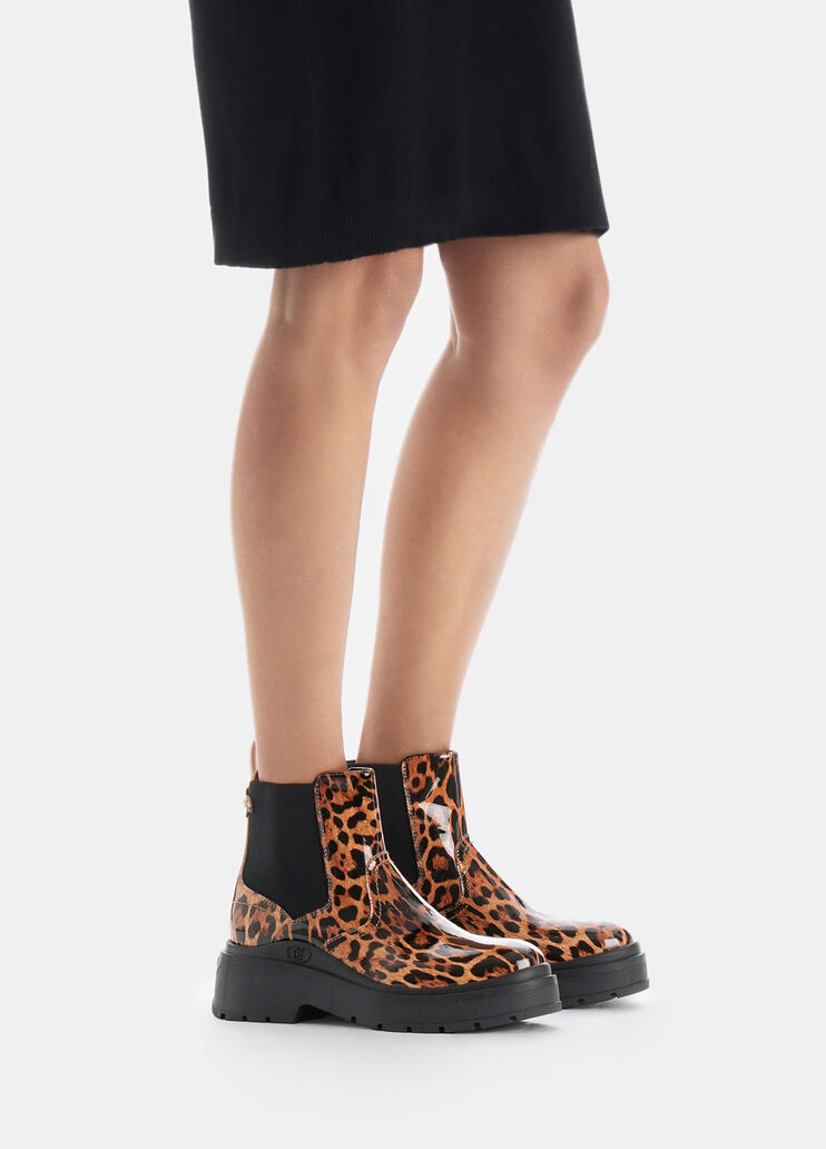 Глянцевые полусапоги с анималистическим мотивом леопардовый принт Liu Jo - large image number 0