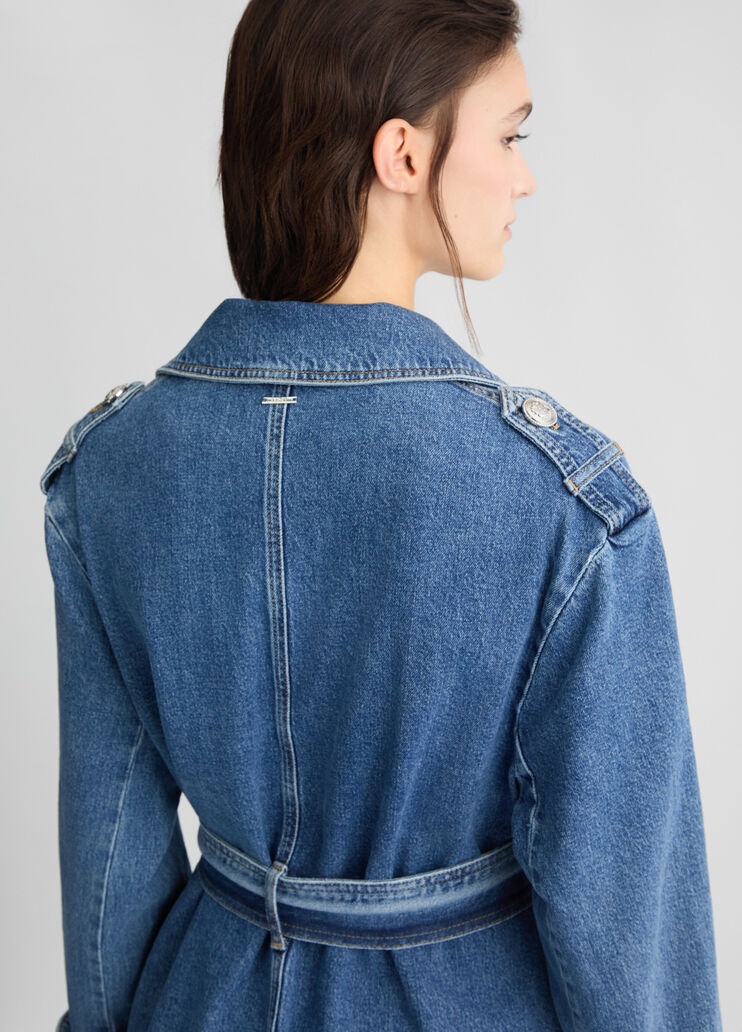 Denim trench coat blue denim Liu Jo - large image number 4 Denim trench coat blue denim Liu Jo - large image number 4