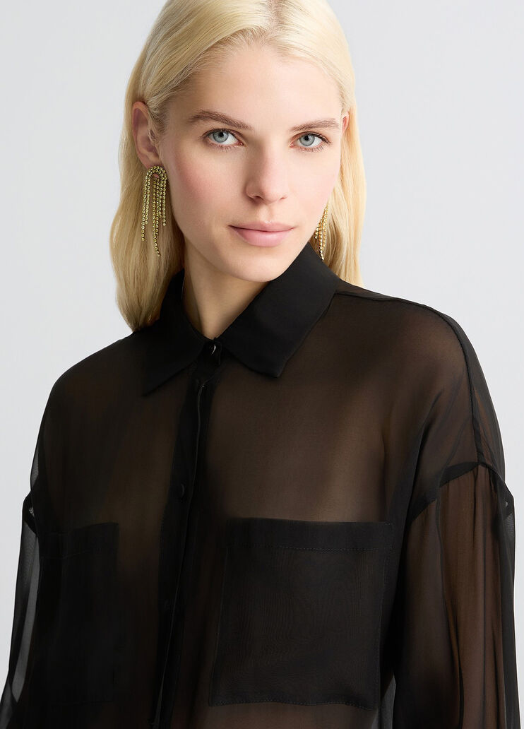 Black organza shirt black Liu Jo - large image number 3 Black organza shirt black Liu Jo - large image number 3
