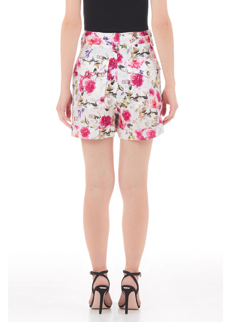 Printed linen short floral print Liu Jo - large image number 1 Printed linen short floral print Liu Jo - large image number 1