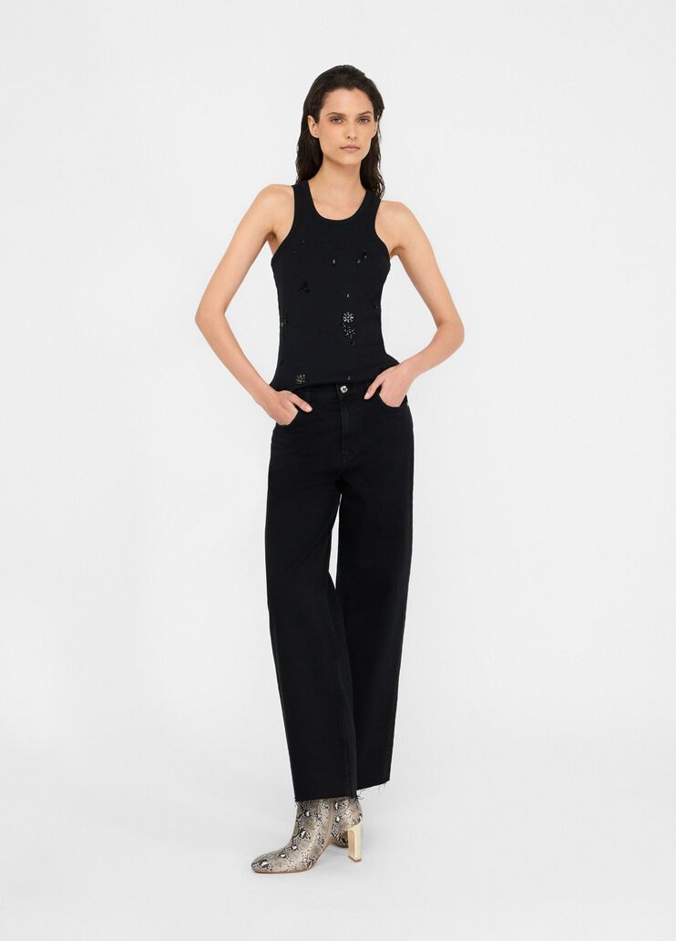 Low-rise wide-leg jeans black denim Liu Jo - large image number 5 Low-rise wide-leg jeans black denim Liu Jo - large image number 5