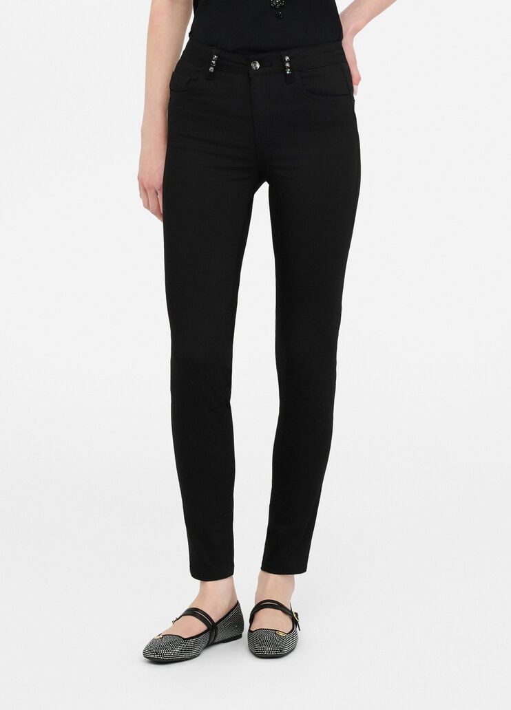 Skinny-Hose mit Schmucksteinen Schwarz Liu Jo - medium
