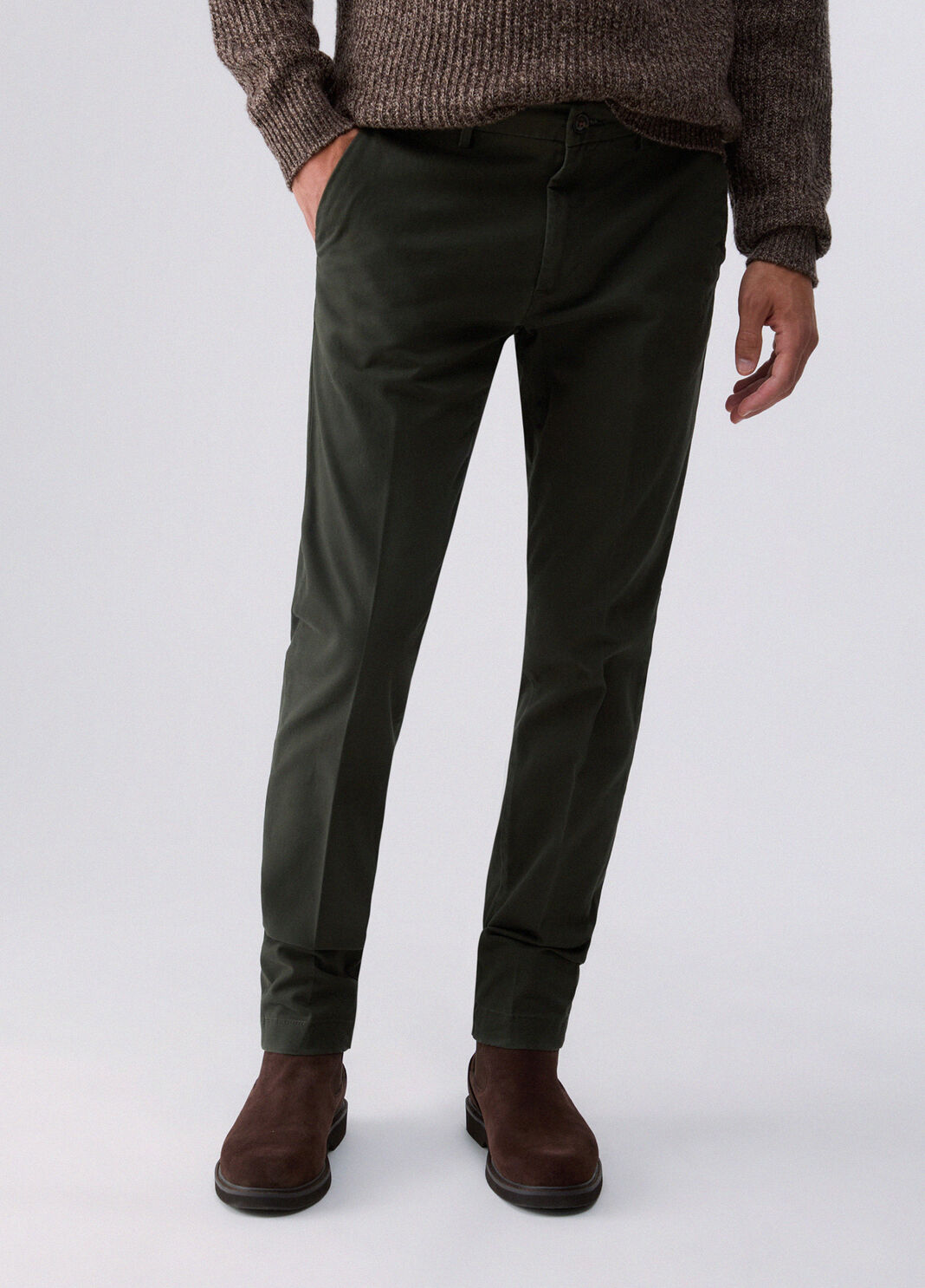 Chino trousers in gabardine moss green Liu Jo - large image number 0