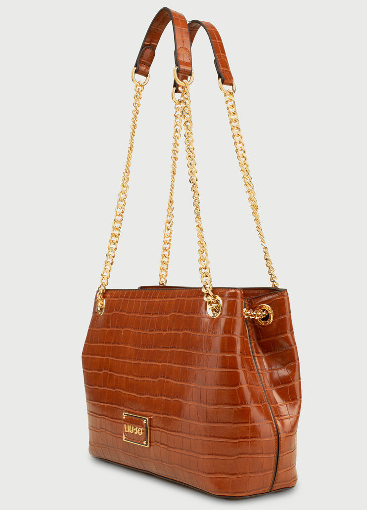 Bolso para llevar al hombro efecto piel de cocodrilo Tierra quemada Liu Jo - large image number 3 Bolso para llevar al hombro efecto piel de cocodrilo Tierra quemada Liu Jo - large image number 3