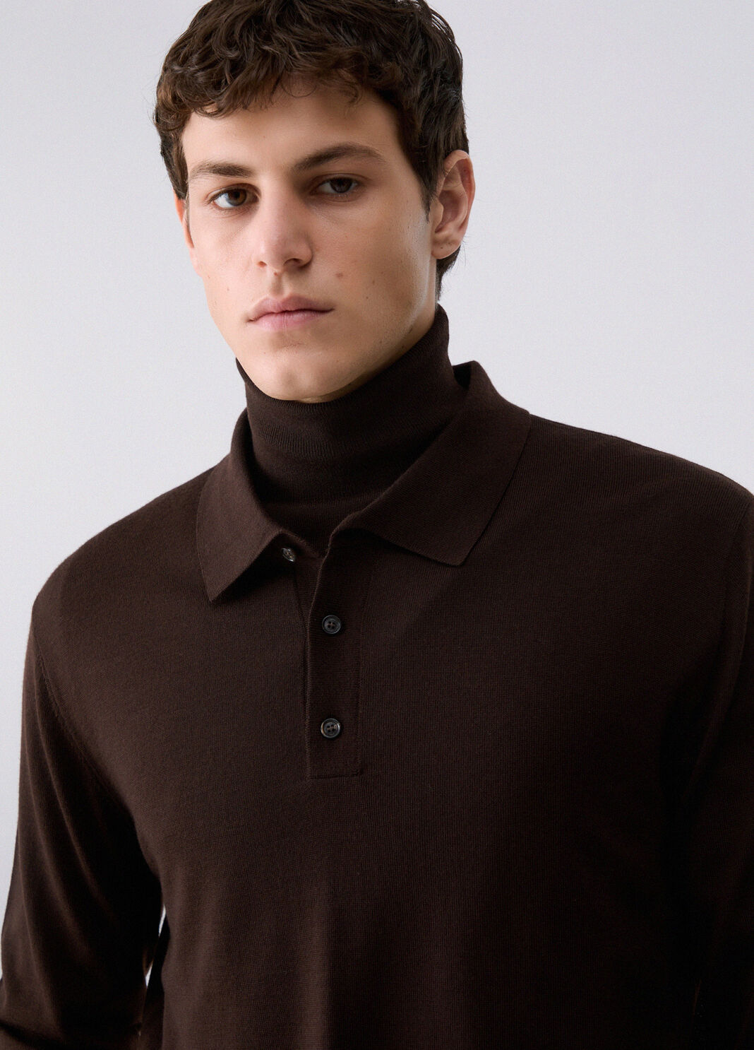 Polo shirt in wool merino brown Liu Jo - large image number 4
