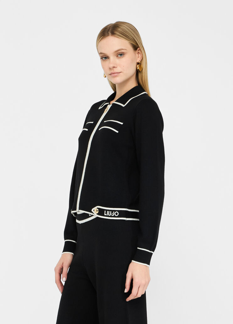 Cardigan mit Reißverschluss Schwarz Liu Jo - large image number 3