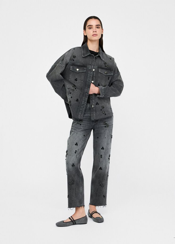 Straight-leg jeans with rhinestones black denim Liu Jo - medium Straight-leg jeans with rhinestones black denim Liu Jo - medium