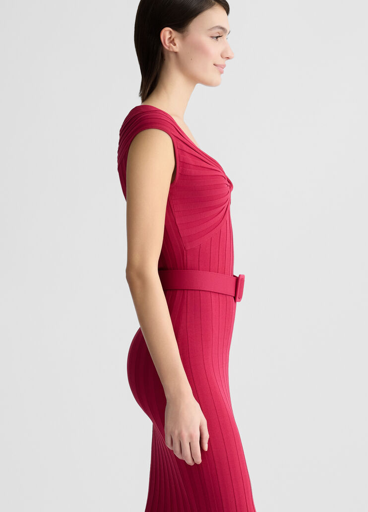Knit dress with belt pink Liu Jo - large image number 3 Knit dress with belt pink Liu Jo - large image number 3