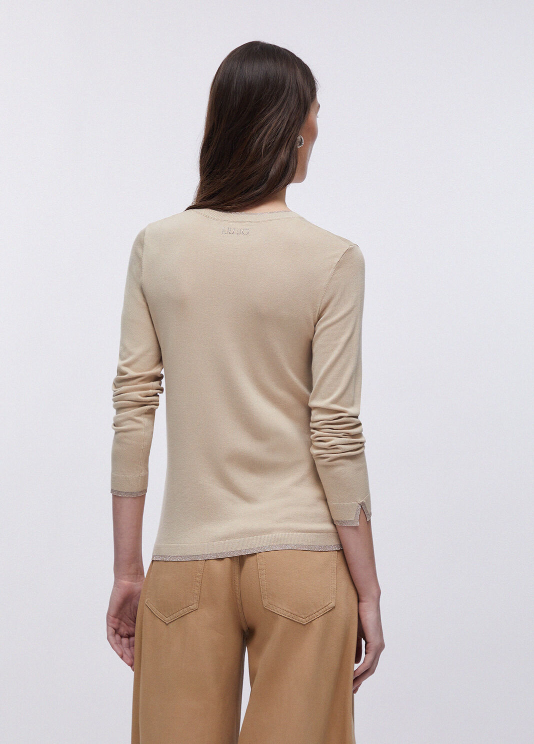 Pullover mit Schlitzen Beige Liu Jo - large image number 1