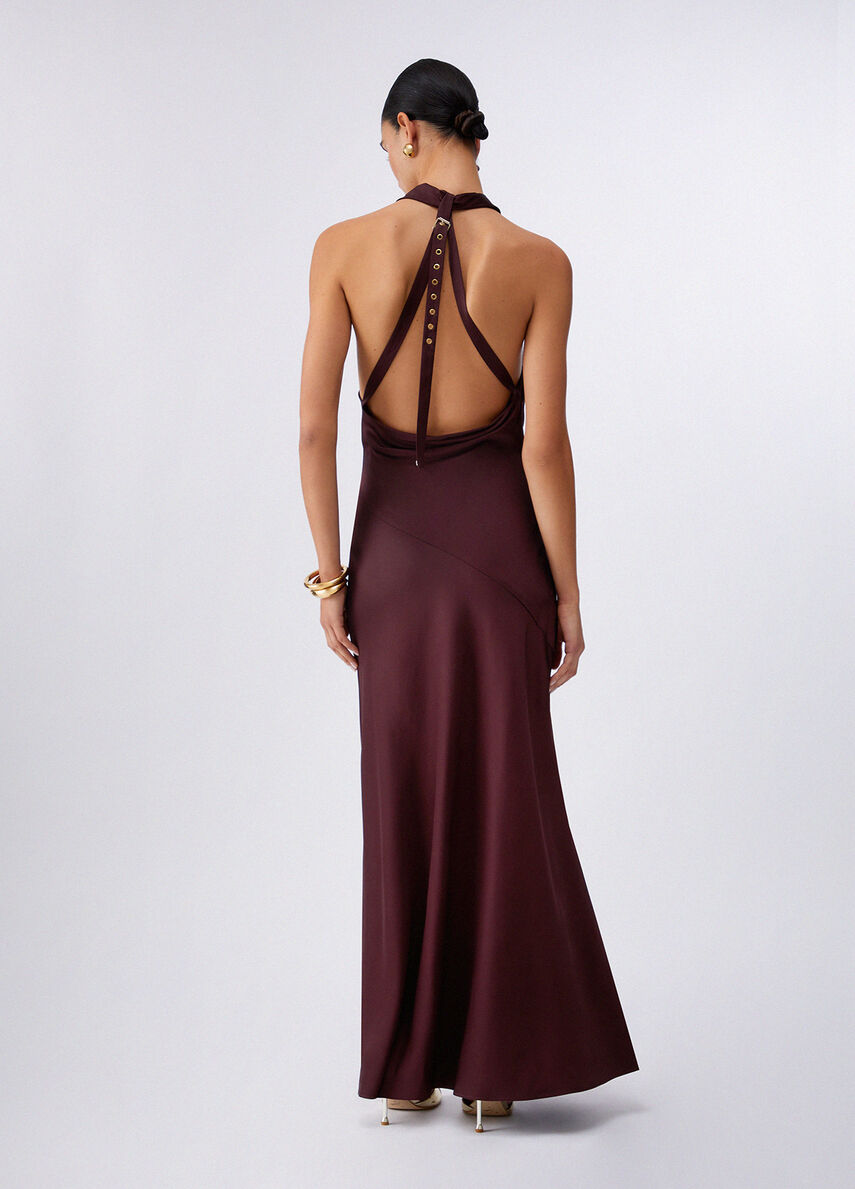 liu jo brown dress Long satin colour rzseason:AW25