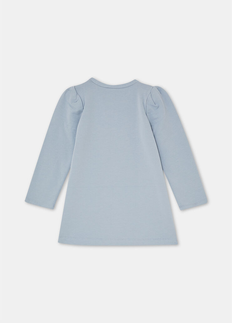 Cotton fleece dress with rhinestones light blue Liu Jo - large image number 3 Cotton fleece dress with rhinestones light blue Liu Jo - large image number 3
