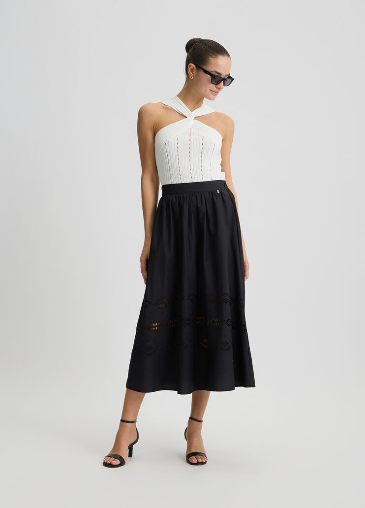 Embroidered cotton skirt black Liu Jo - medium Embroidered cotton skirt black Liu Jo - medium