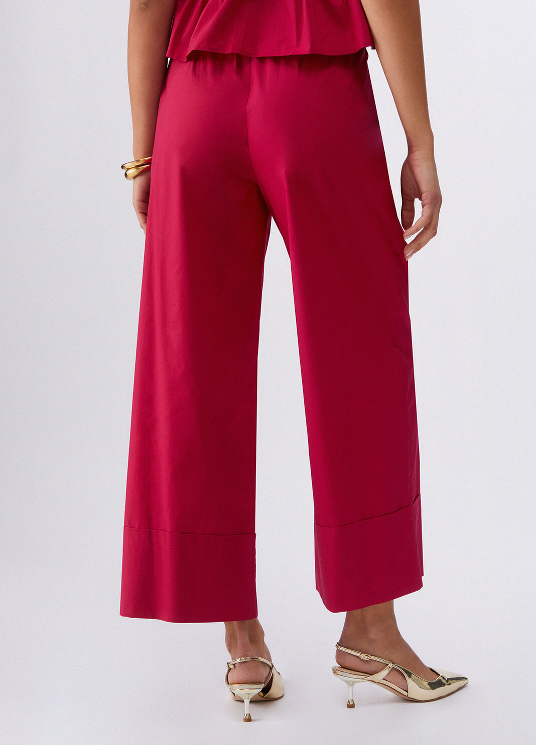 Pantaloni flare in popeline rosso Liu Jo - large image number 1