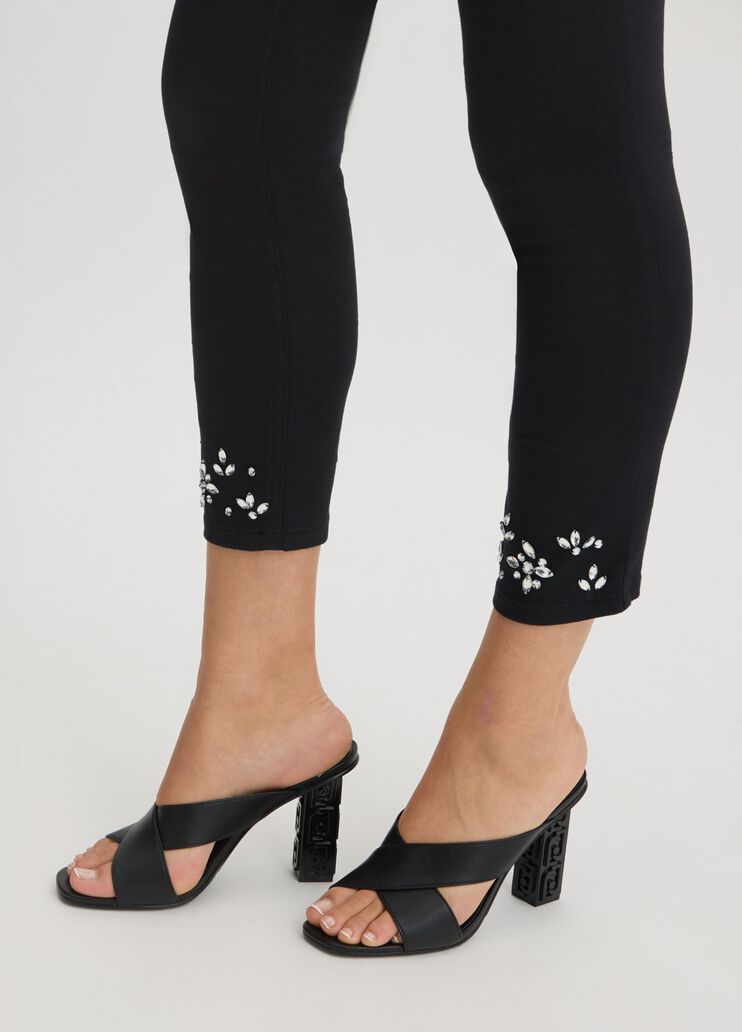 Skinny trousers with rhinestones black with precious stones Liu Jo - large image number 2