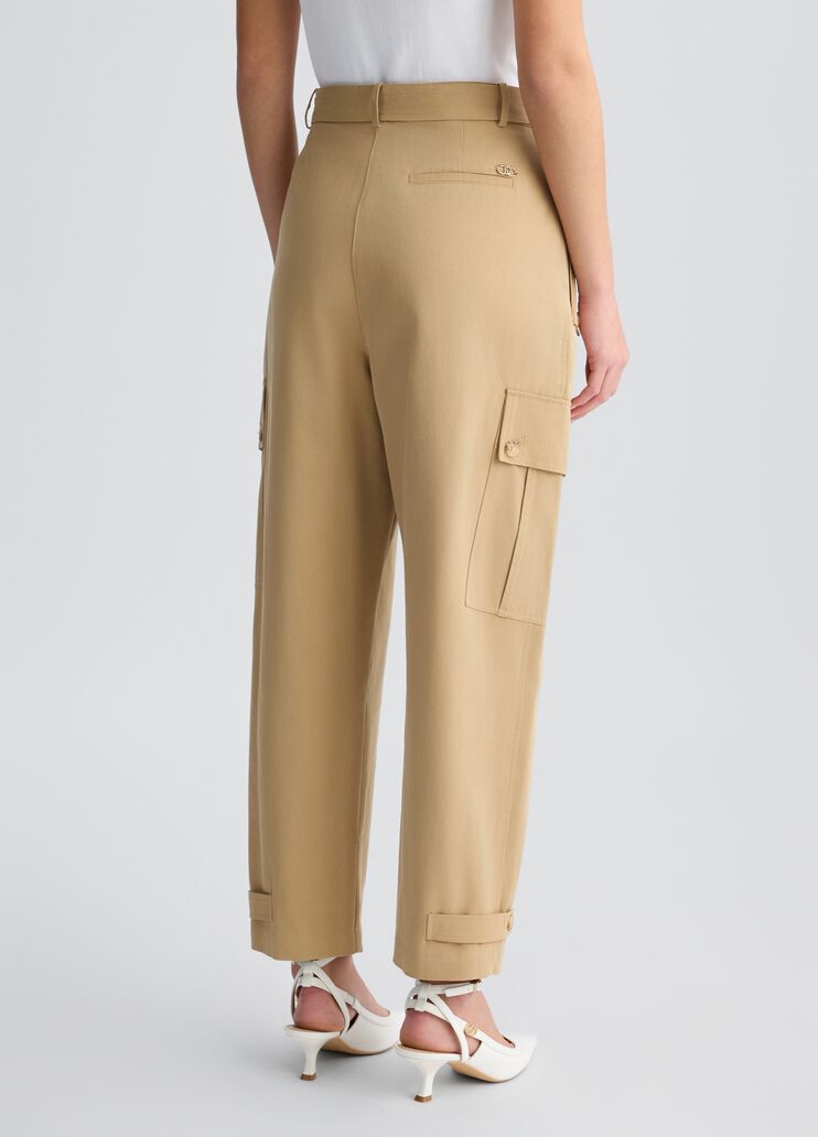 Cropped cargo trousers beige Liu Jo - large image number 1 Cropped cargo trousers beige Liu Jo - large image number 1