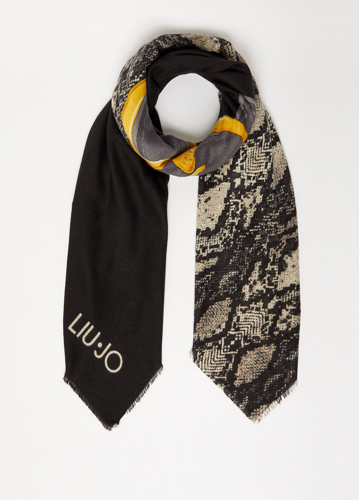 Sciarpa con logo e stampa pitone di Liu Jo in Nero Donna Accessori da uomo Sciarpe e foulard da uomo 
