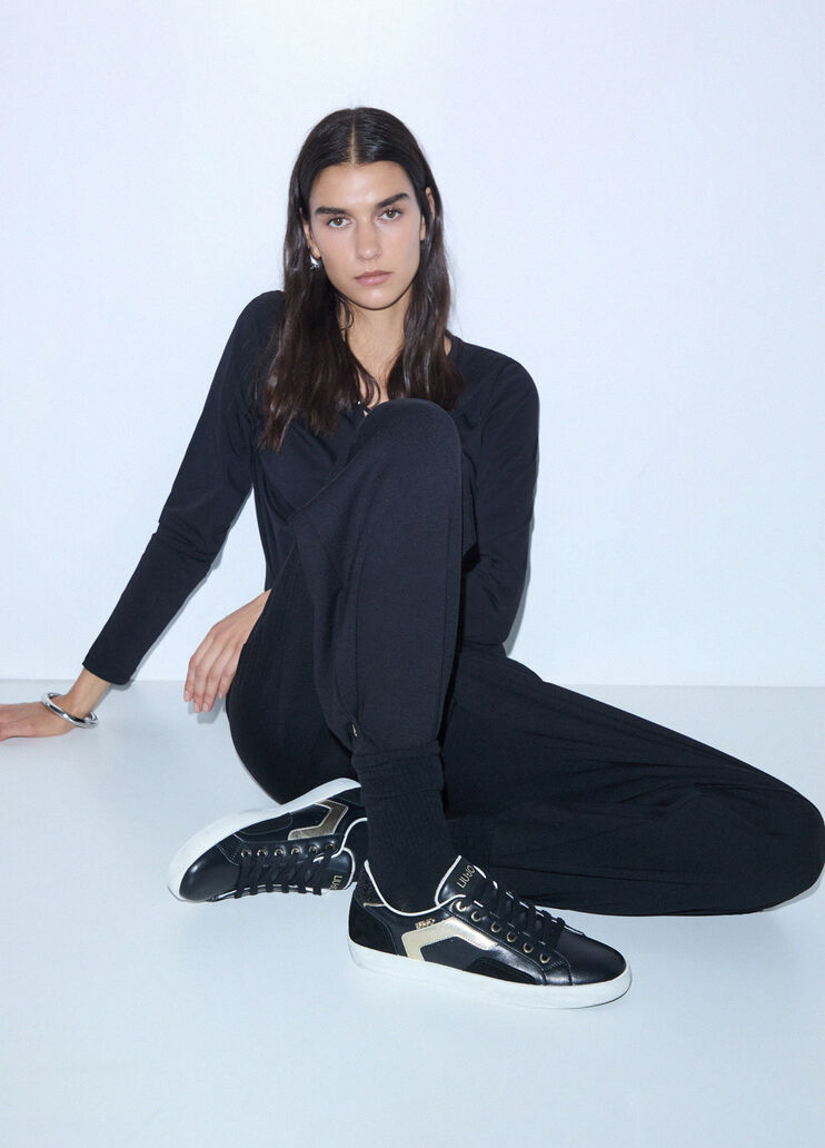 Sneakers aus Leder Schwarz/Gold Liu Jo - medium