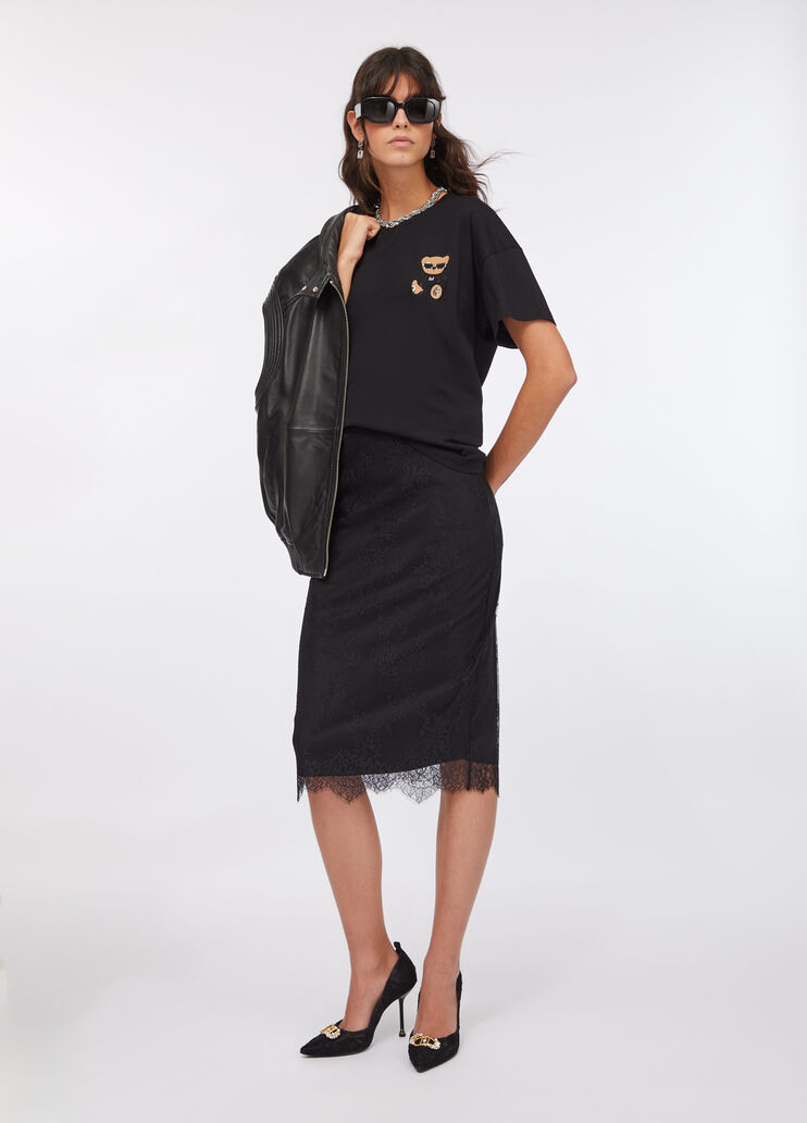 T-shirt with embroidery and rhinestones black Liu Jo - large image number 5